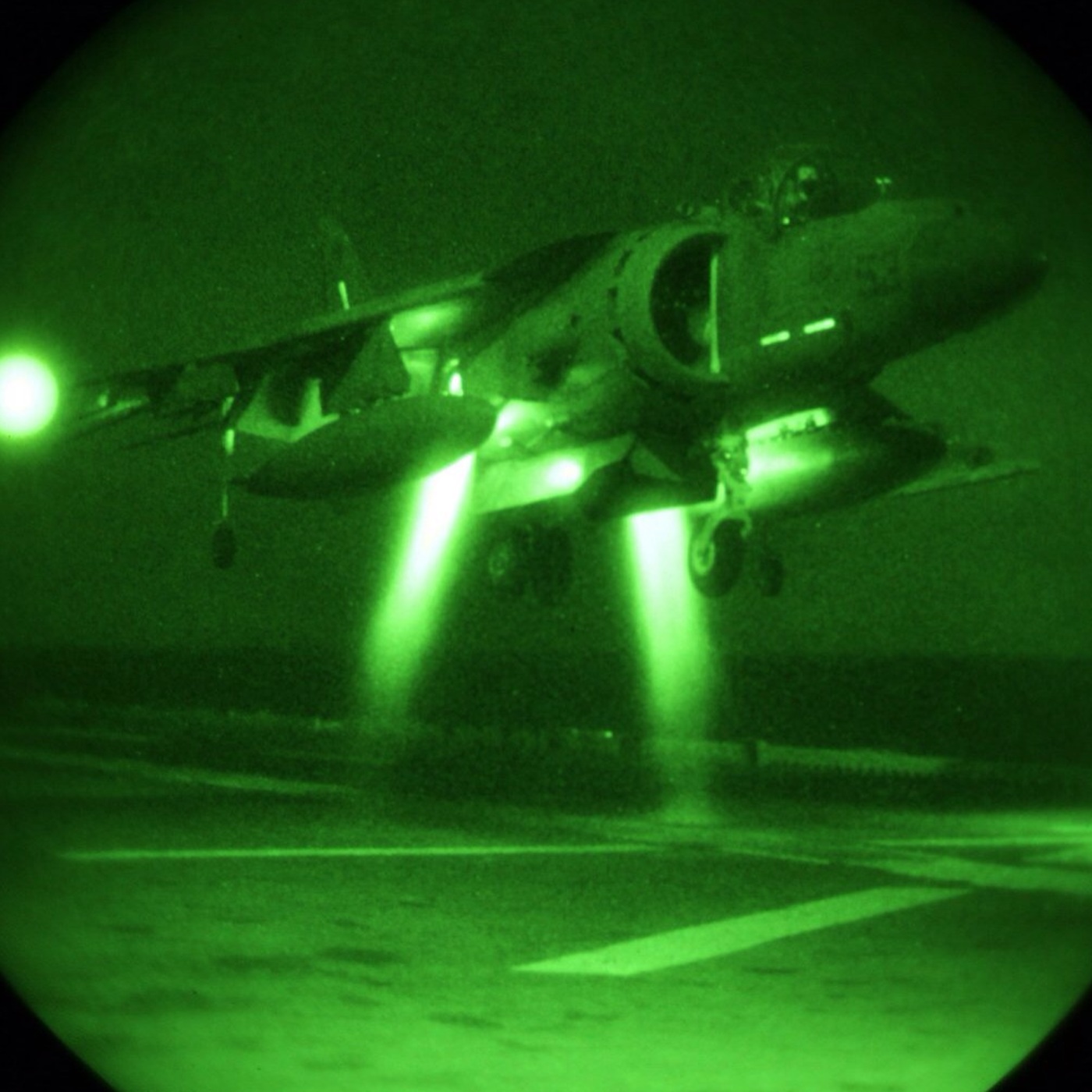 AV-8 landing at night