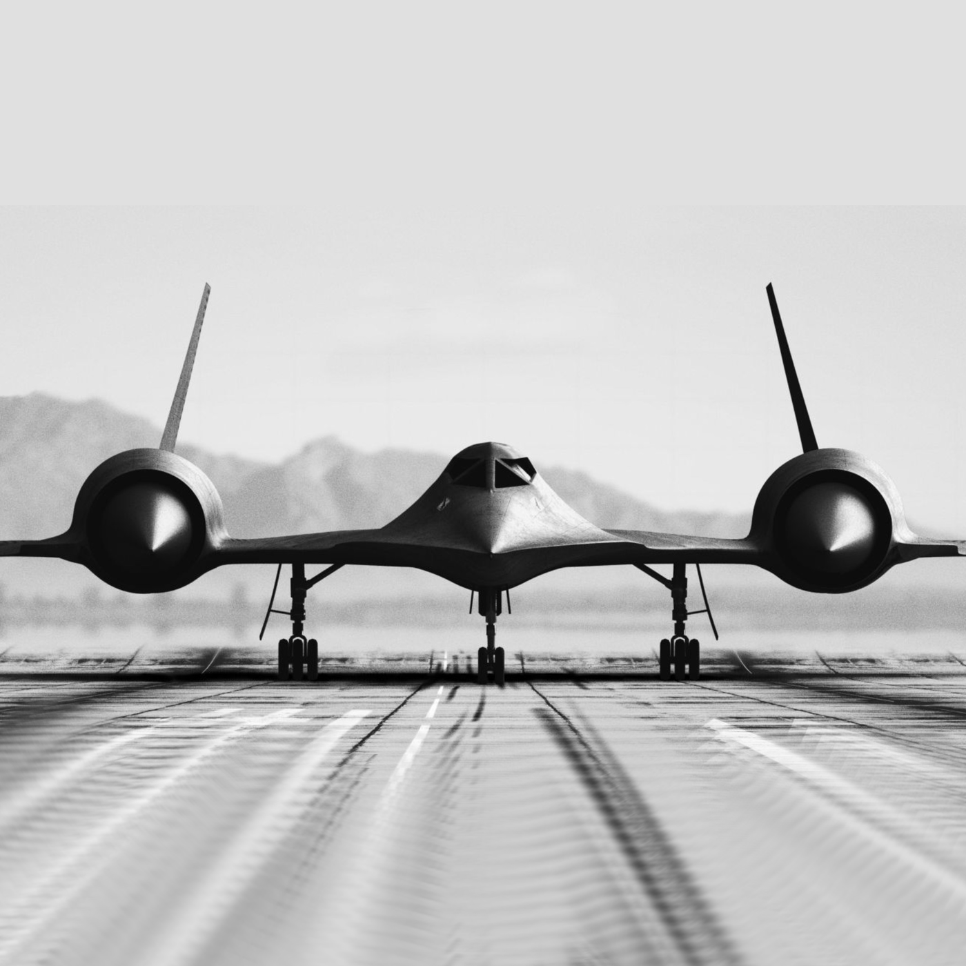 SR-71 On the Runway Ready for Takeoff