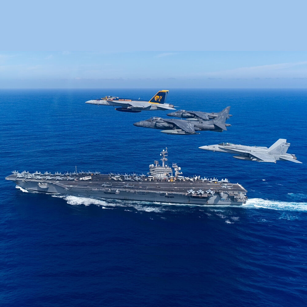 Harriers and Hornets at the Carrier
