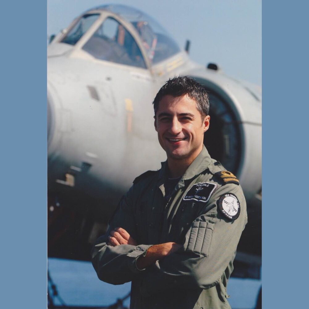 Scrabble in Front of His Sea Harrier