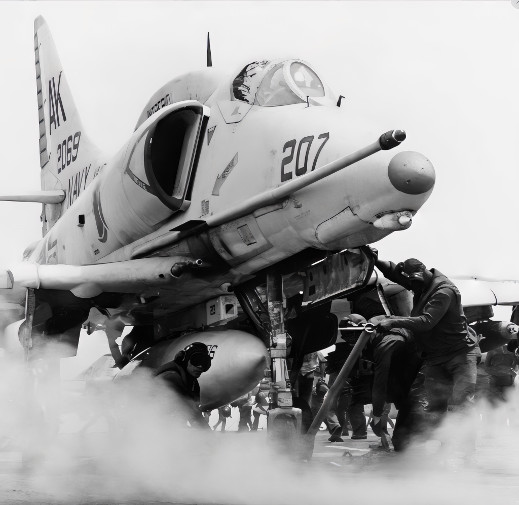 A-4 About to Launch off the Aircraft Carrier