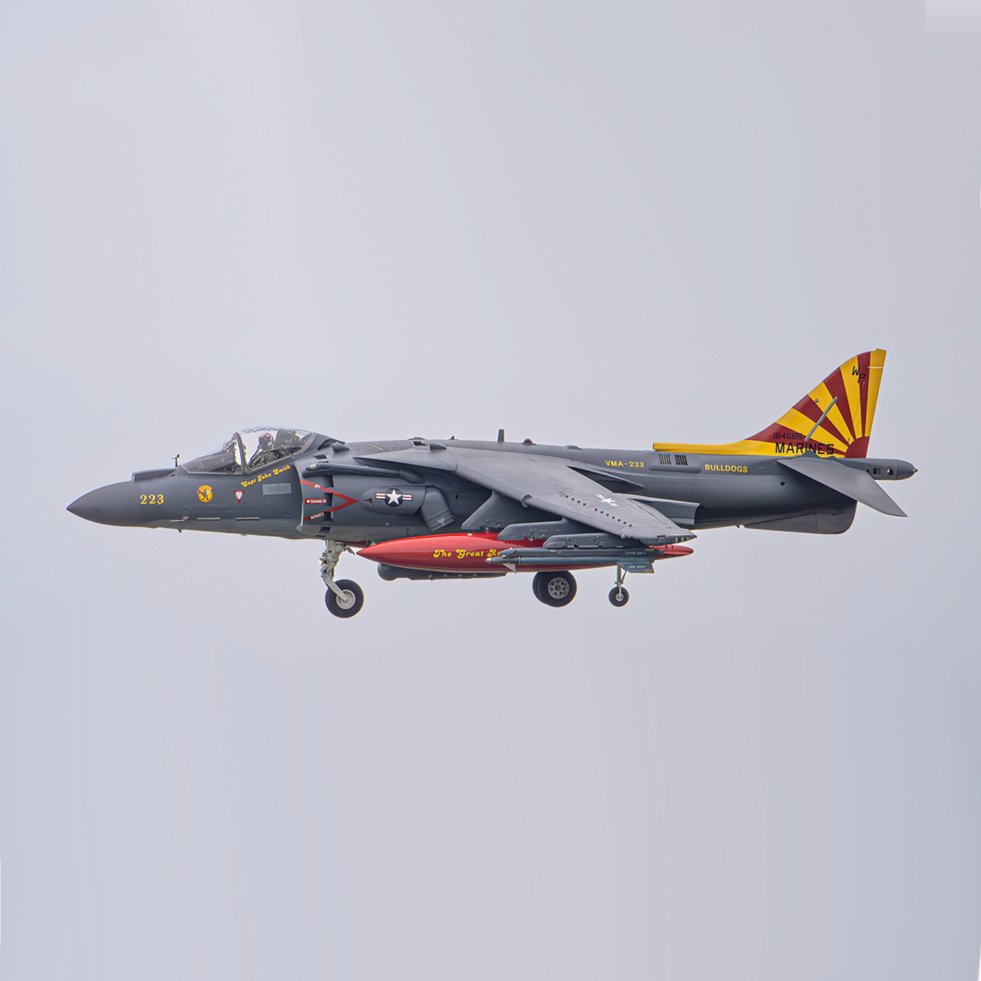 VMA-223 Harrier Hovering at the Sundown Ceremony
