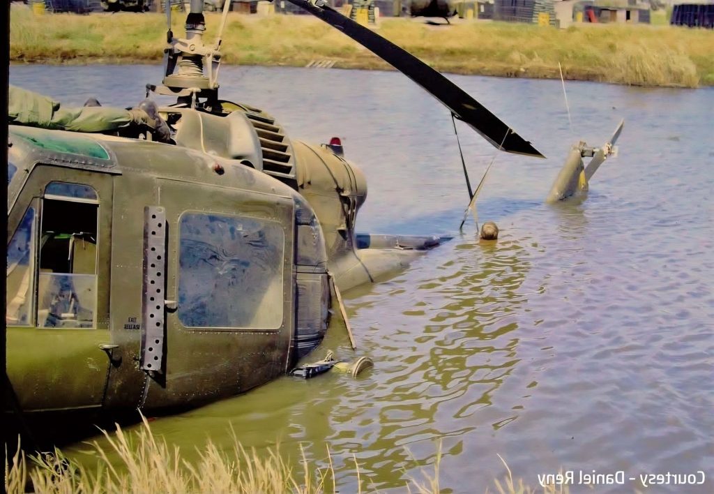 Huey Gunship in the River